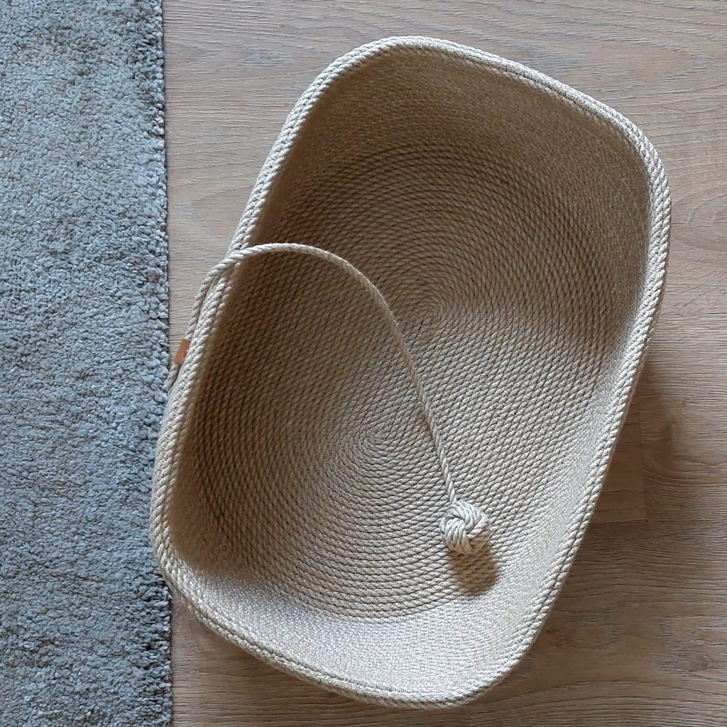 FluffyLoft™ Oval Jute Pet Bed - Handmade Natural Fiber Cat & Small Dog Basket with Play Ball